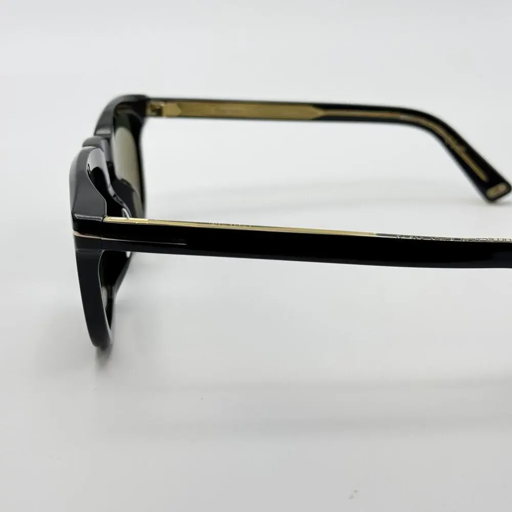 Tom Ford Sunglasses Icon Collection FT1326-F 01N Black Square Green Lens 52mm